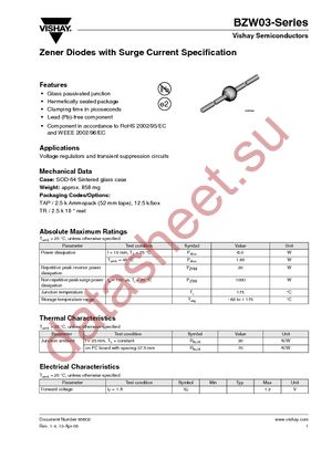 BZW03D20-TAP datasheet  